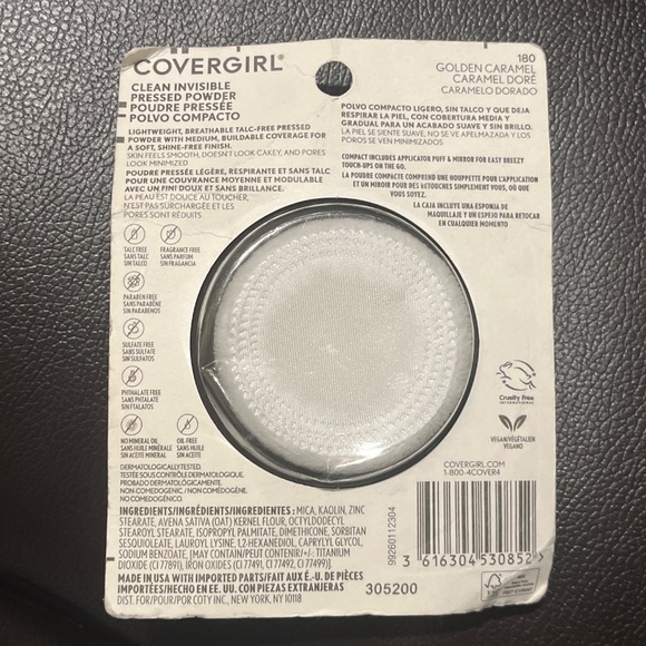 Covergirl Clean Invisible Pressed Powder for dark skin, 180 Golden Caramel - Picture 10 of 10